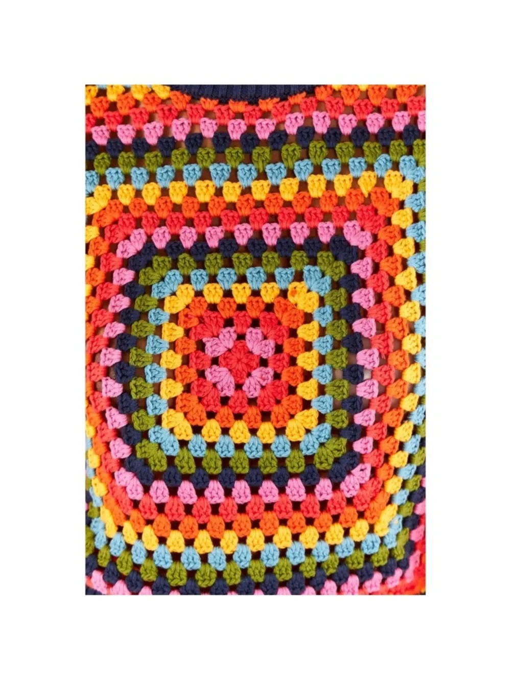 FARM Rio Multicolor Crochet Square Sweater - Picture 6 of 7